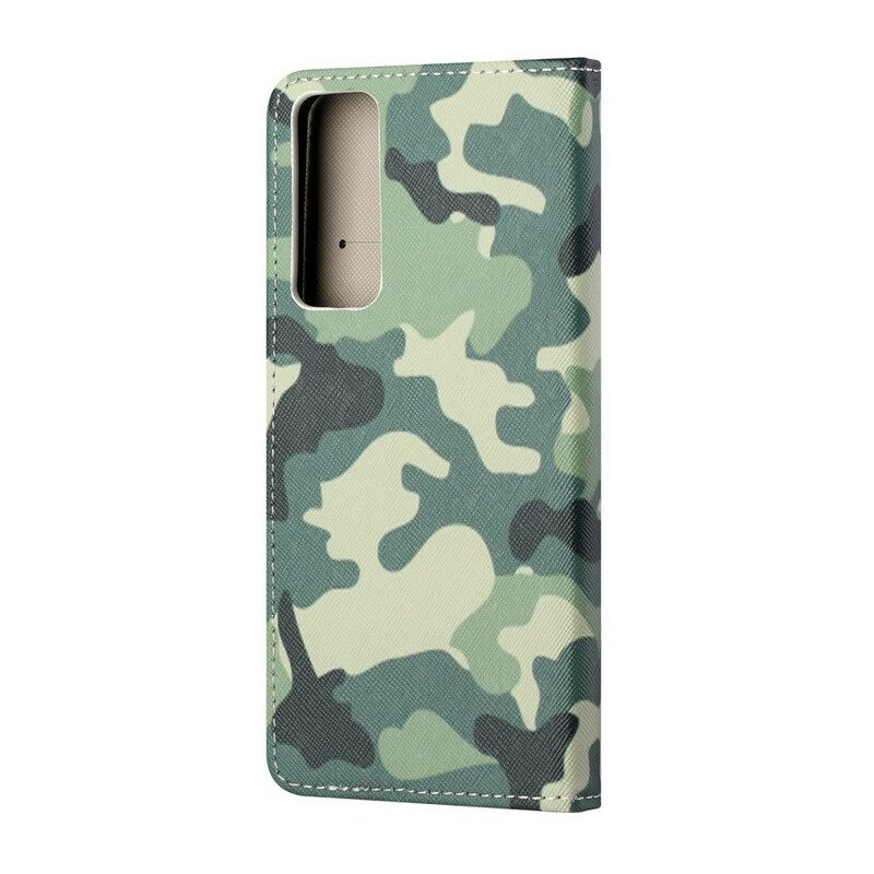 Custodia in pelle Huawei P Smart 2021 Camuffamento Militare