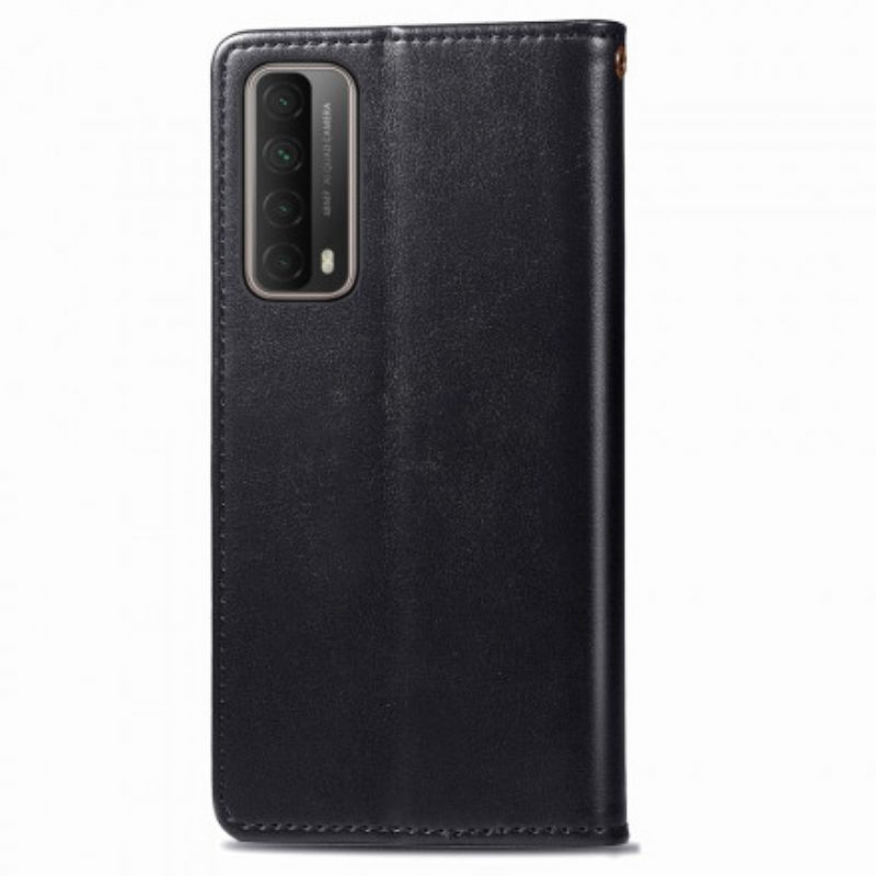 Custodia in pelle Huawei P Smart 2021 Ecopelle E Chiusura Vintage