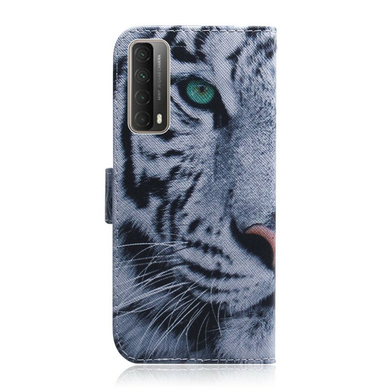 Custodia in pelle Huawei P Smart 2021 Faccia Da Tigre