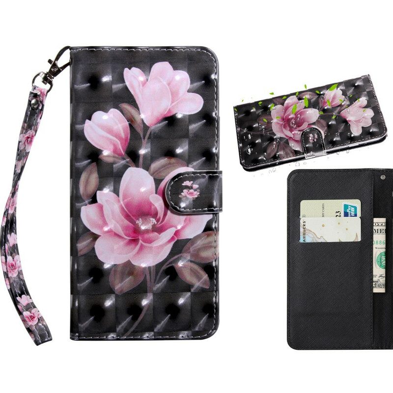 Custodia in pelle Huawei P Smart 2021 Fiore Punto Luce Fiori