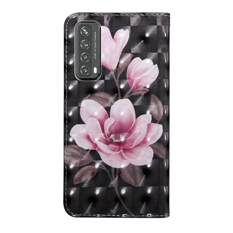 Custodia in pelle Huawei P Smart 2021 Fiore Punto Luce Fiori