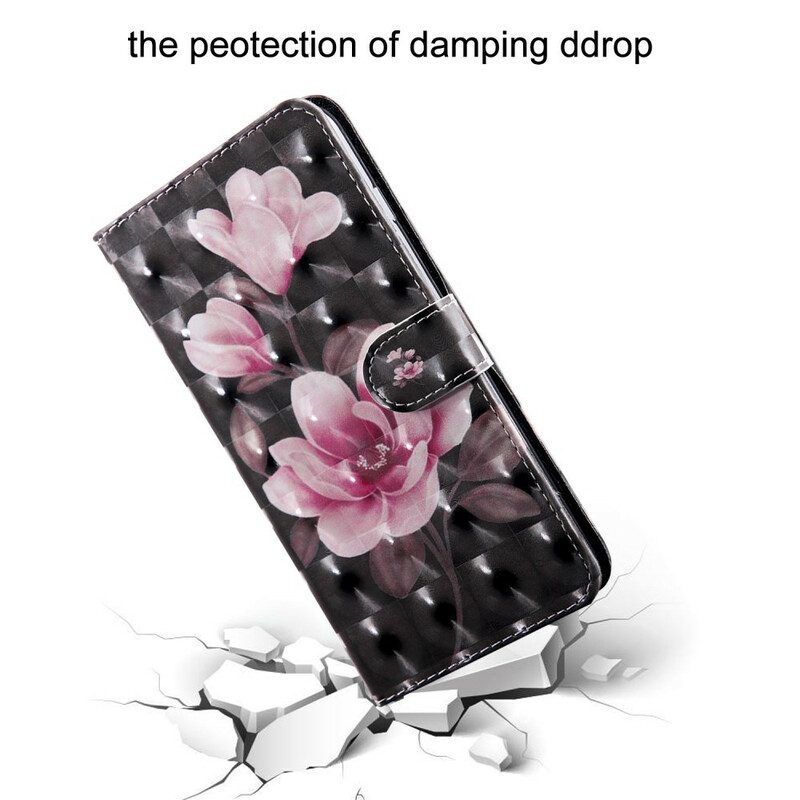 Custodia in pelle Huawei P Smart 2021 Fiore Punto Luce Fiori