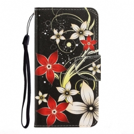 Custodia in pelle Huawei P Smart 2021 Fiori Strappy Colorati