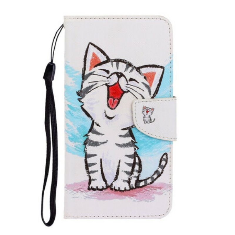 Custodia in pelle Huawei P Smart 2021 Gattino Di Colore Strappy