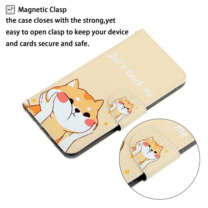 Custodia in pelle Huawei P Smart 2021 Gatto Non Toccarmi Con La Cinghia