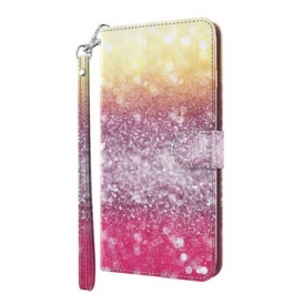 Custodia in pelle Huawei P Smart 2021 Gradiente Glitterato Magenta