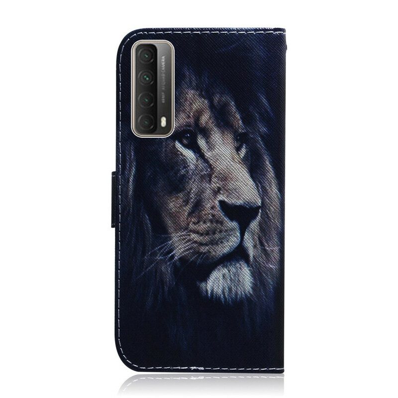 Custodia in pelle Huawei P Smart 2021 Leone Sognante