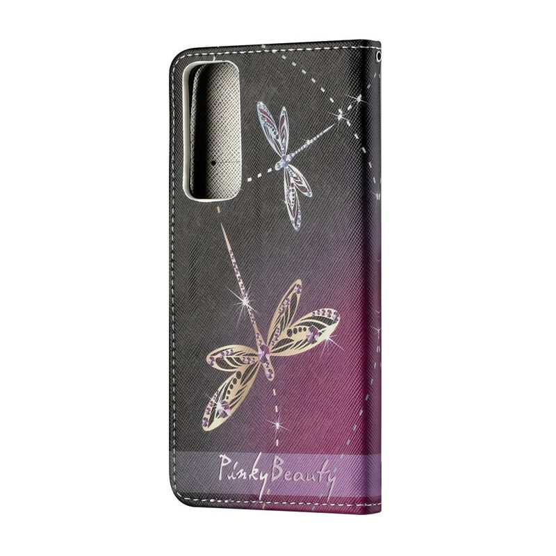 Custodia in pelle Huawei P Smart 2021 Libellule Strappy