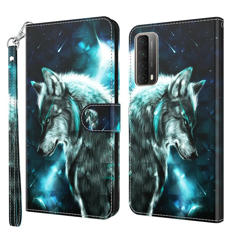 Custodia in pelle Huawei P Smart 2021 Lupo Maestoso