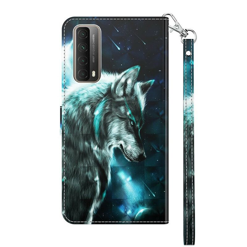 Custodia in pelle Huawei P Smart 2021 Lupo Maestoso