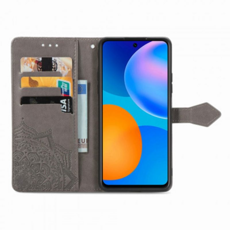 Custodia in pelle Huawei P Smart 2021 Mandala Medioevo