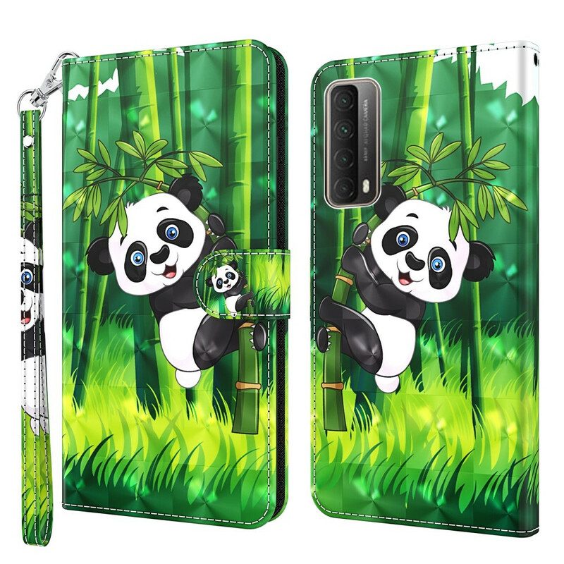 Custodia in pelle Huawei P Smart 2021 Panda E Bambù