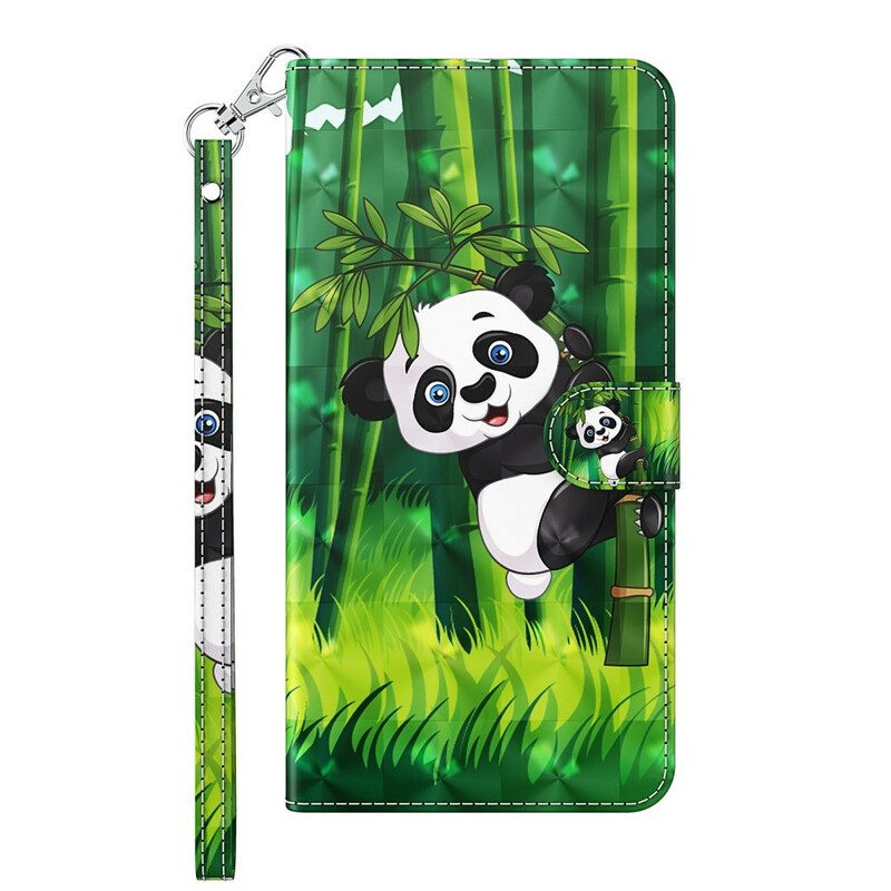 Custodia in pelle Huawei P Smart 2021 Panda E Bambù