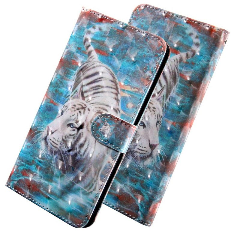 Custodia in pelle Huawei P Smart 2021 Punto Luminoso Lucien La Tigre