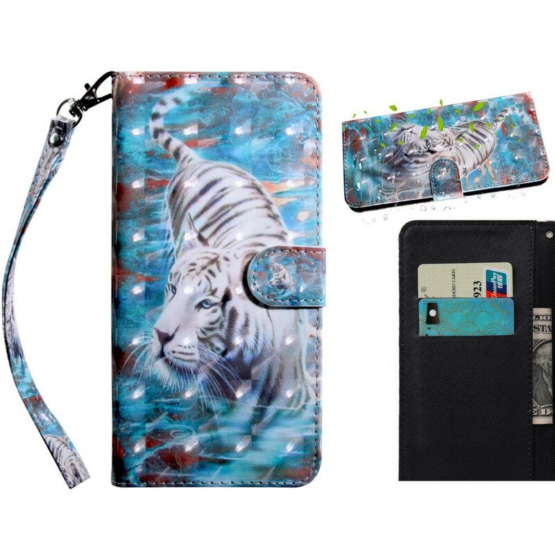 Custodia in pelle Huawei P Smart 2021 Punto Luminoso Lucien La Tigre