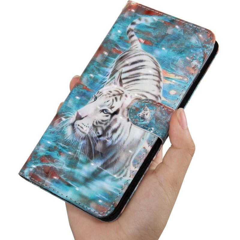 Custodia in pelle Huawei P Smart 2021 Punto Luminoso Lucien La Tigre