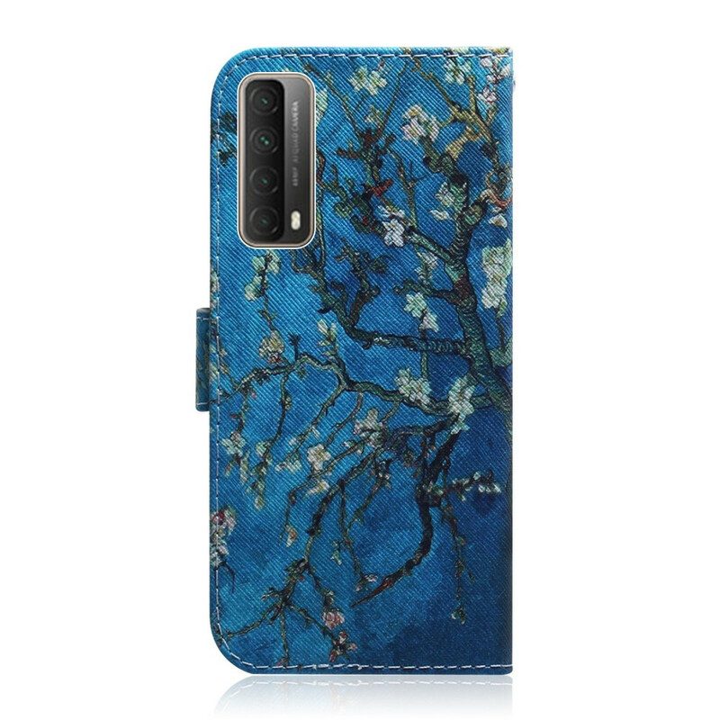 Custodia in pelle Huawei P Smart 2021 Rami Fioriti