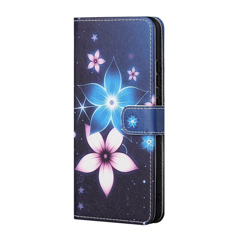 Folio Cover Huawei P Smart 2021 Cinturino Lunare Fiori