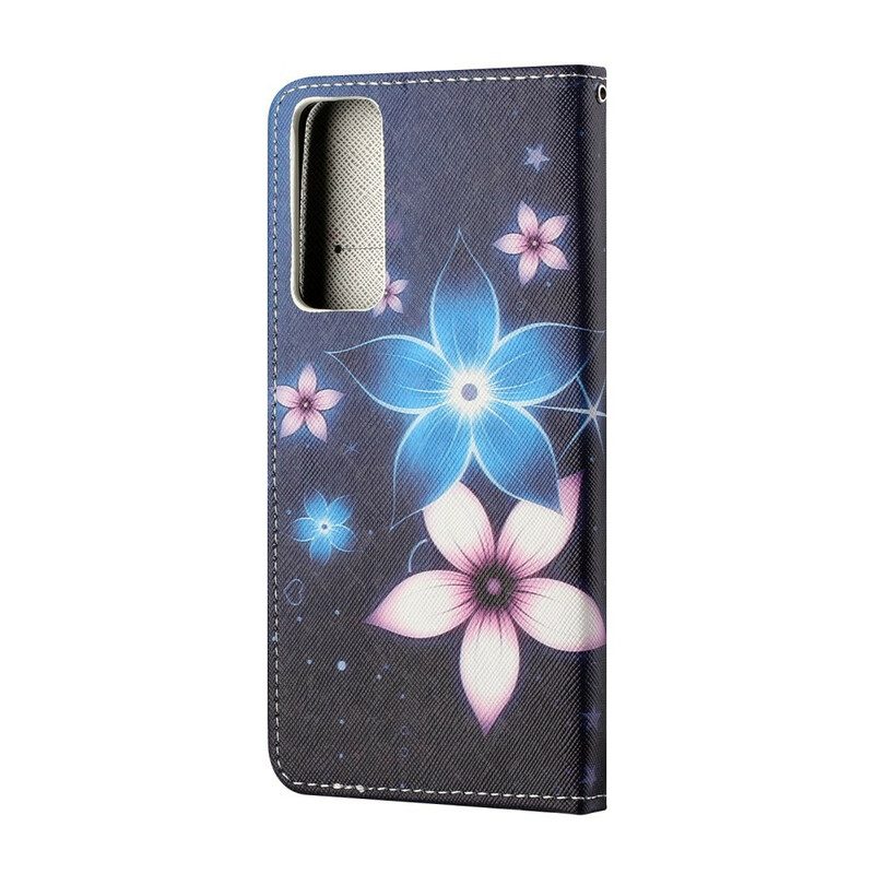 Folio Cover Huawei P Smart 2021 Cinturino Lunare Fiori