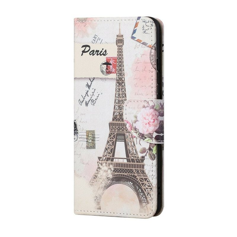 Folio Cover Huawei P Smart 2021 Retrò Torre Eiffel