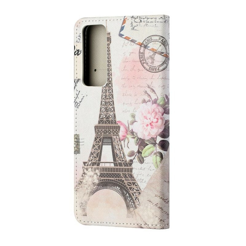 Folio Cover Huawei P Smart 2021 Retrò Torre Eiffel