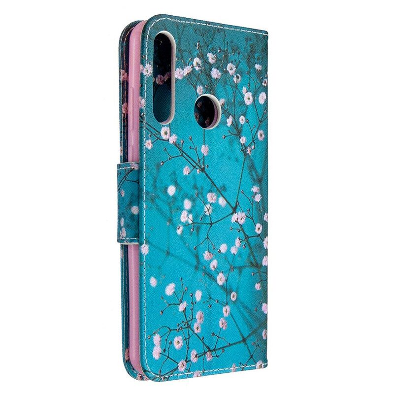 Custodia in pelle Huawei Y6p Albero In Fiore