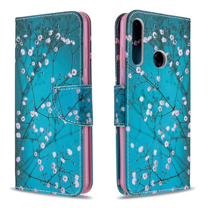 Custodia in pelle Huawei Y6p Albero In Fiore