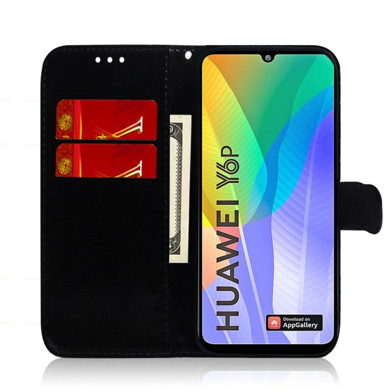 Custodia in pelle Huawei Y6p Colore Puro