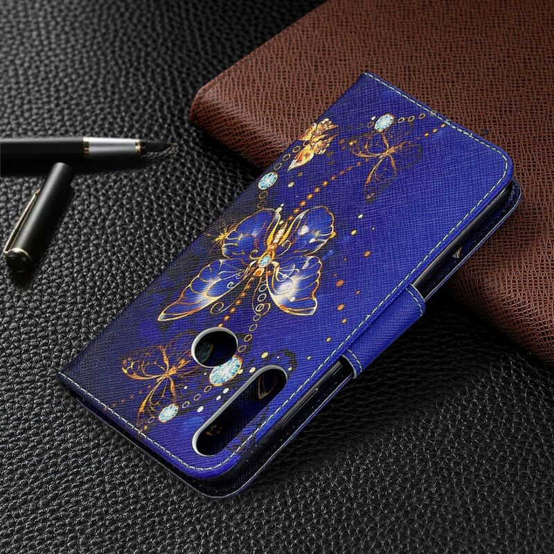 Custodia in pelle Huawei Y6p Farfalle Nella Notte