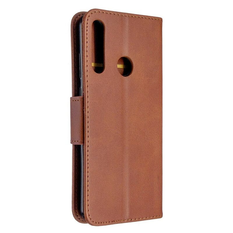 Custodia in pelle Huawei Y6p Folio Cover Lembo Liscio Obliquo