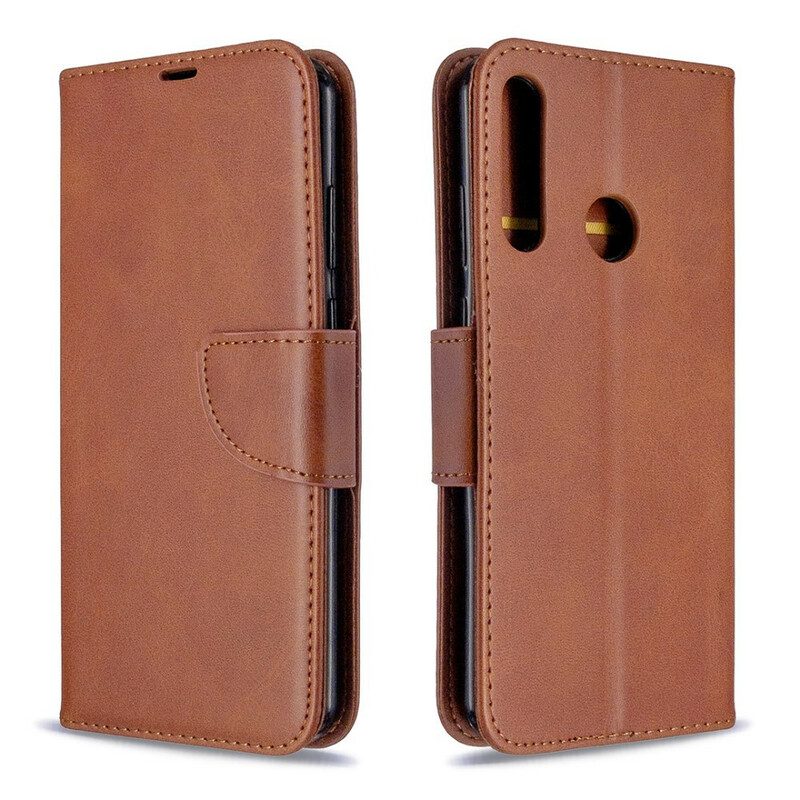 Custodia in pelle Huawei Y6p Folio Cover Lembo Liscio Obliquo