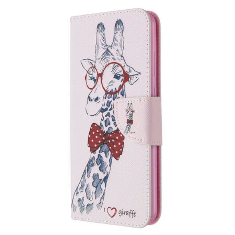 Custodia in pelle Huawei Y6p Giraffa Intelligente