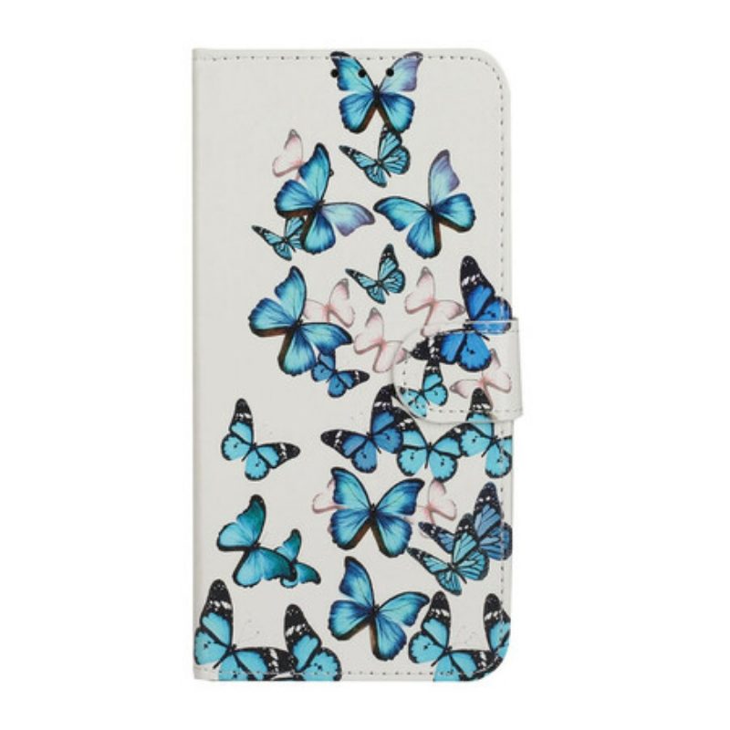 Folio Cover Huawei Y6p Custodia in pelle Miriadi Di Farfalle