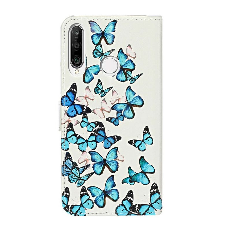 Folio Cover Huawei Y6p Custodia in pelle Miriadi Di Farfalle