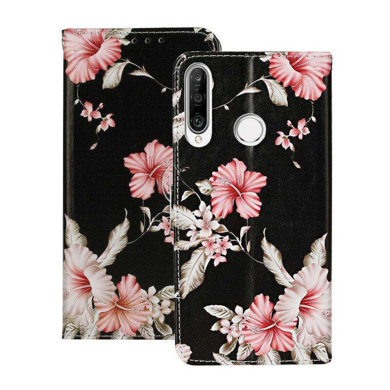 Folio Cover Huawei Y6p Custodia in pelle Miriadi Di Fiori