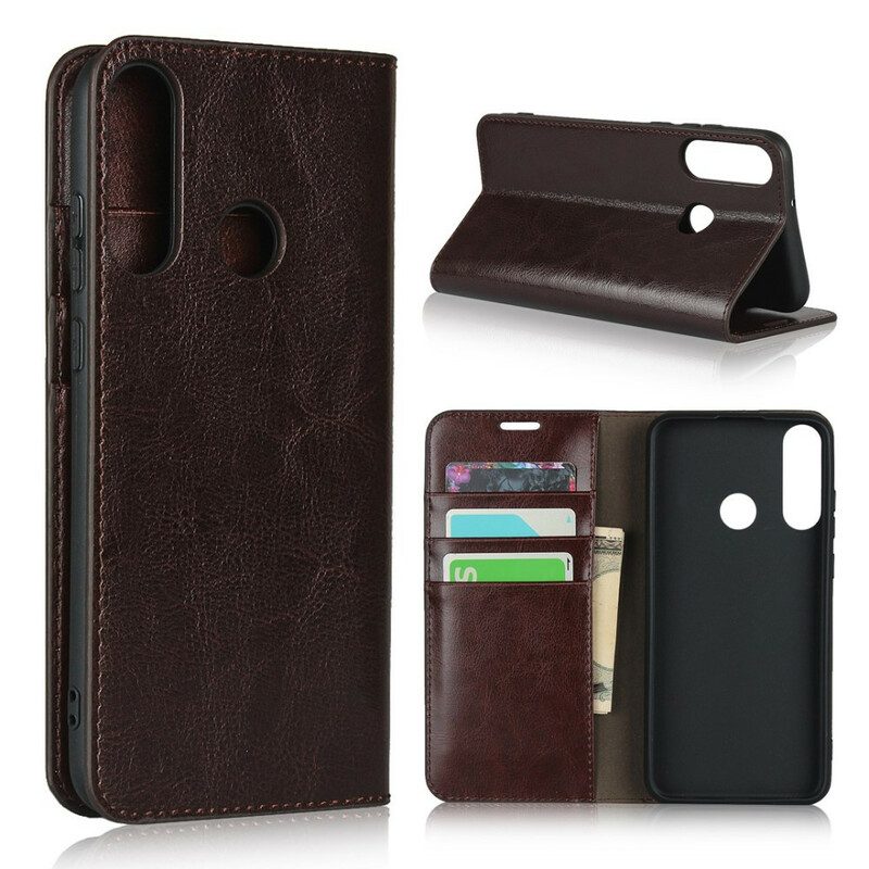 Folio Cover Huawei Y6p Custodia in pelle Pelle Vera