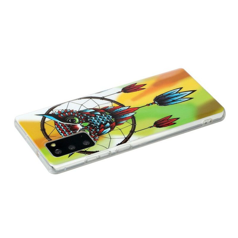 Cover Samsung Galaxy Note 20 Acchiappasogni Gufo Fluorescente