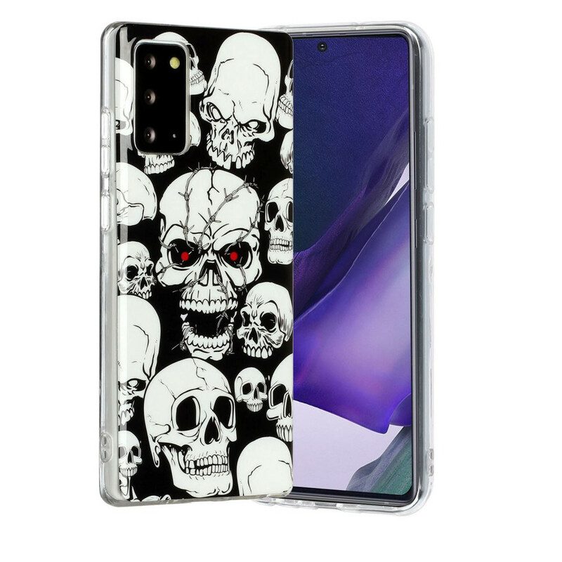 Cover Samsung Galaxy Note 20 Attenzione Teschi Fluorescenti