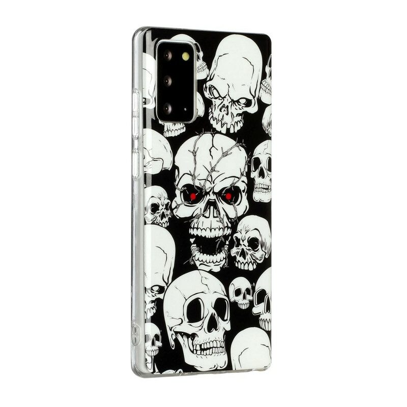 Cover Samsung Galaxy Note 20 Attenzione Teschi Fluorescenti