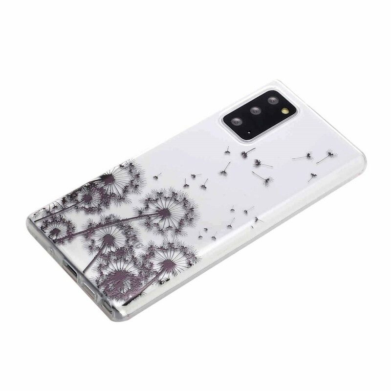 Cover Samsung Galaxy Note 20 Denti Di Leone Neri Senza Cuciture