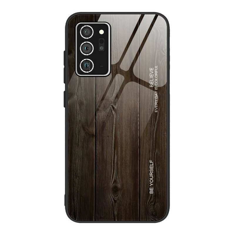 Cover Samsung Galaxy Note 20 Design In Legno Vetro Temperato