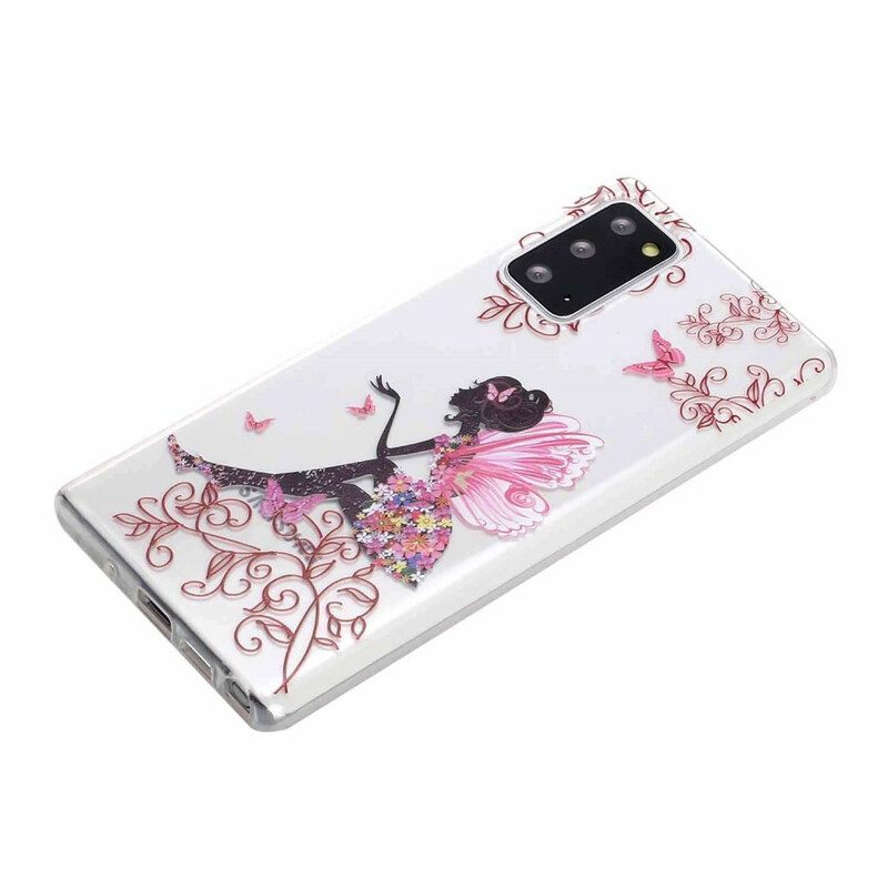 Cover Samsung Galaxy Note 20 Fata Dei Fiori Trasparente