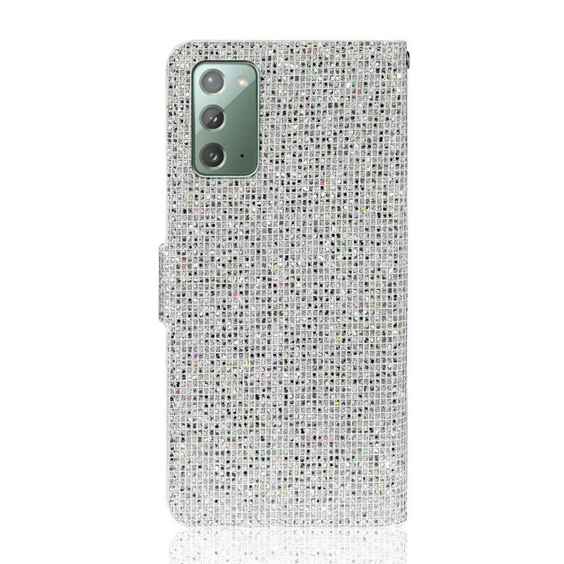 Custodia in pelle Samsung Galaxy Note 20 Design A S Con Paillettes