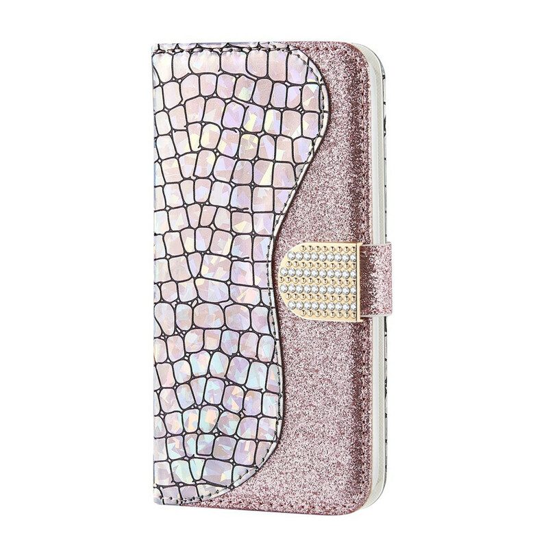 Custodia in pelle Samsung Galaxy Note 20 Diamanti Coccodrillo