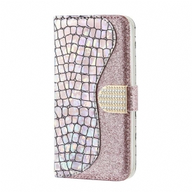 Custodia in pelle Samsung Galaxy Note 20 Diamanti Coccodrillo