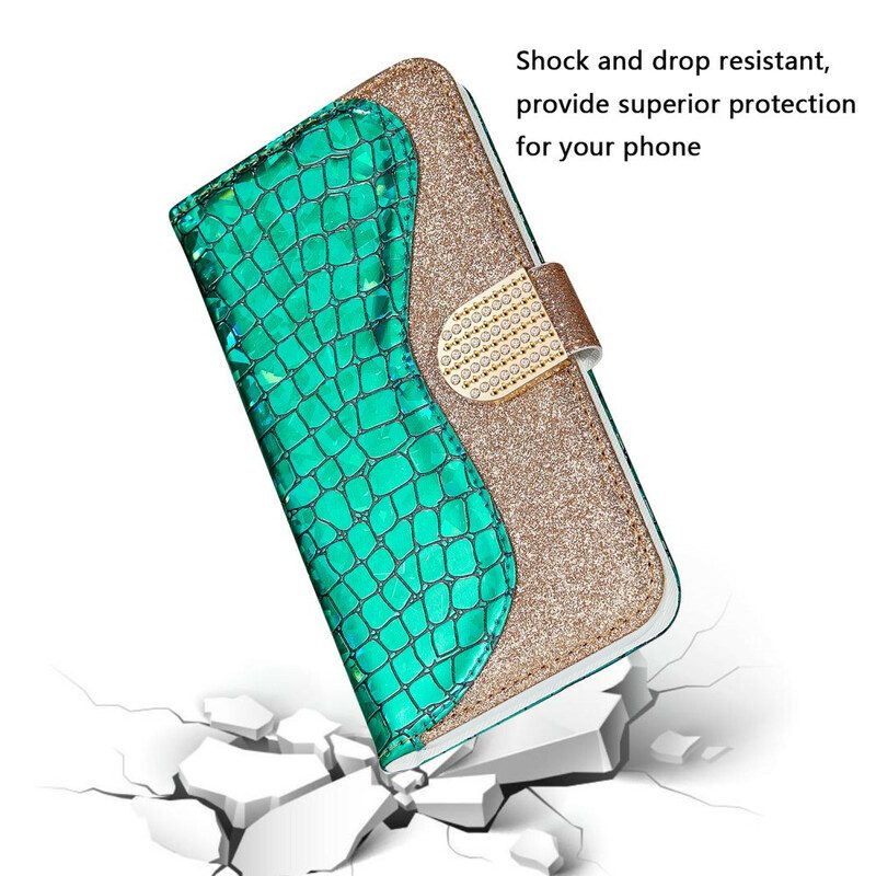 Custodia in pelle Samsung Galaxy Note 20 Diamanti Coccodrillo