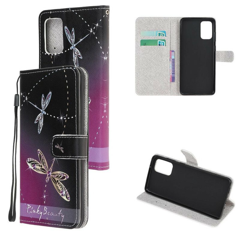 Custodia in pelle Samsung Galaxy Note 20 Libellule Strappy