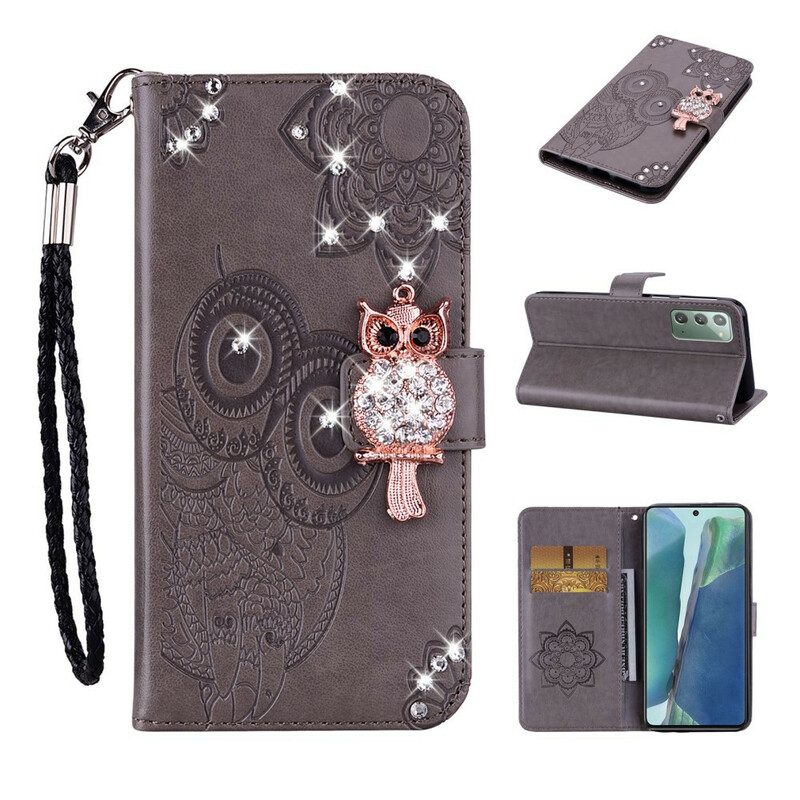 Custodia in pelle Samsung Galaxy Note 20 Mandala E Fascino Del Gufo