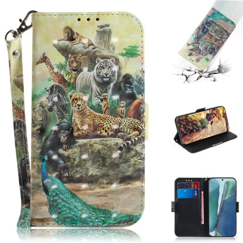 Custodia in pelle Samsung Galaxy Note 20 Perizoma Safari Animali