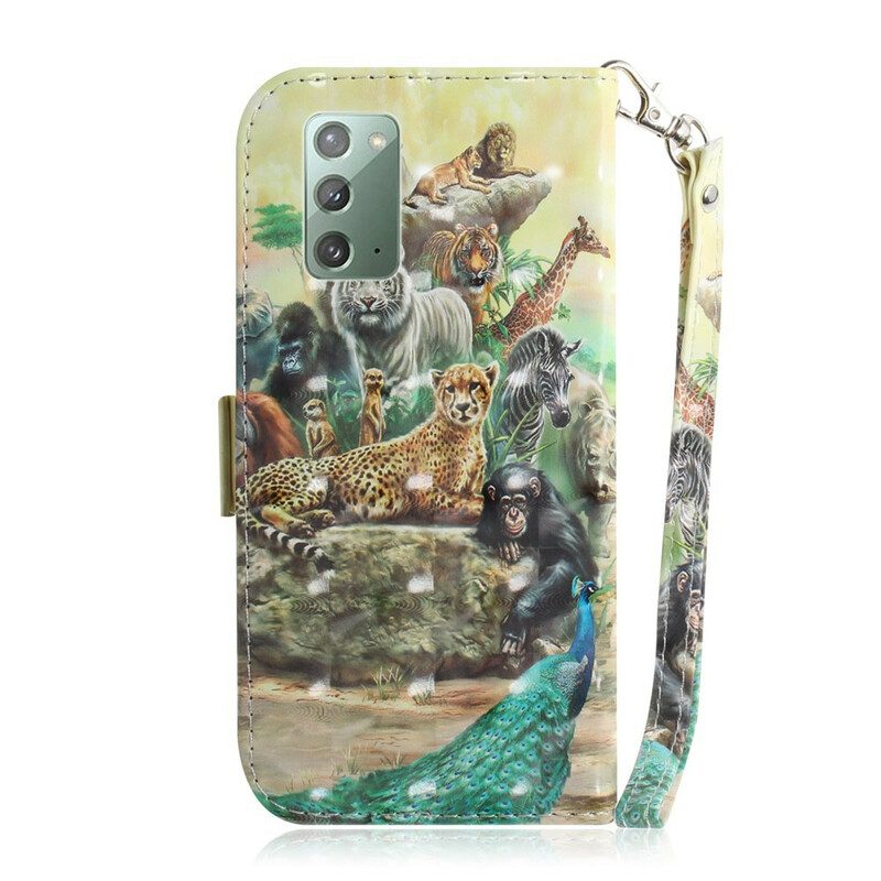 Custodia in pelle Samsung Galaxy Note 20 Perizoma Safari Animali